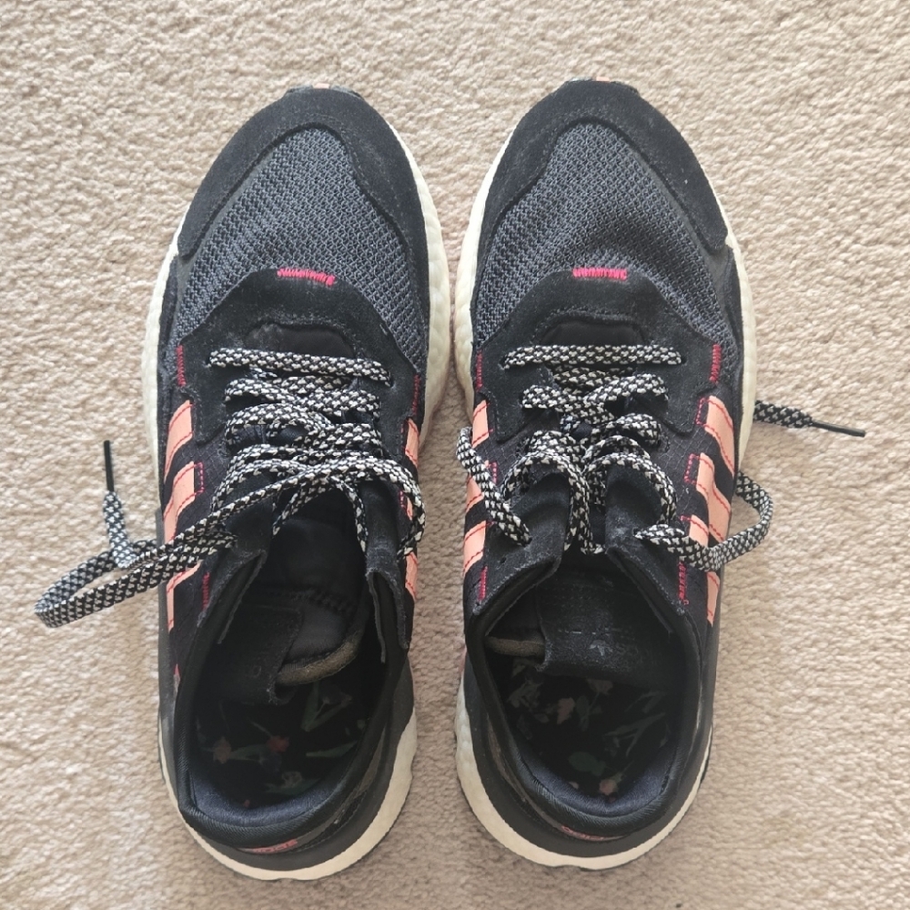 adidas Black and Pink Athletic Shoes